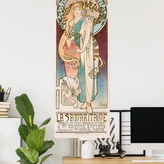 Sarah Bernhardt Le Samaritaine Art Nouveau Mucha Poster (Heimbüro)