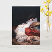 Sarah Bernhardt mit Borzoi Karte (Gelbe Blume)