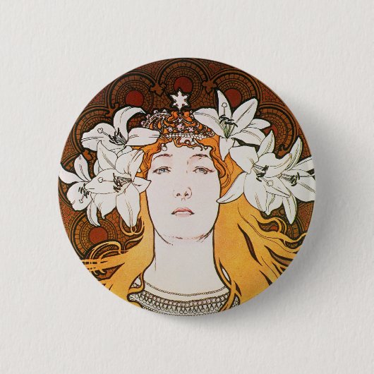 Sarah Bernhardt, Mucha Button (Vorderseite)