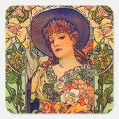 Sarah Bernhardt Tosca. Quadratischer Aufkleber (Vorderseite)