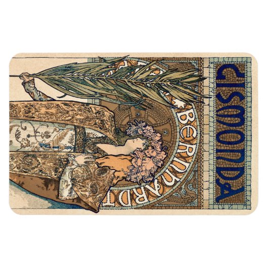 Sarah Bernhardt von Alphonse Mucha Magnet (Horizontal)