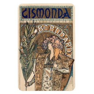 Sarah Bernhardt von Alphonse Mucha Magnet