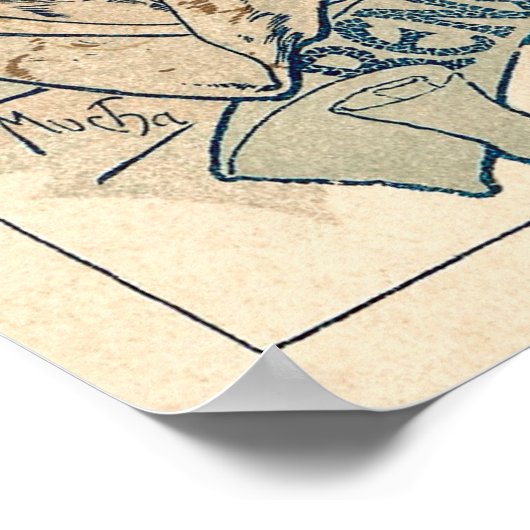 Sarah Bernhardt von Alphonse Mucha Poster (Ecke)