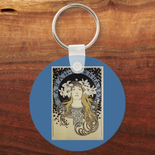 Sarah Bernhardt von Alphonse Mucha Schlüsselanhänger (Vorderseite)