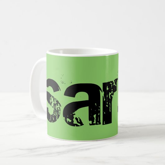 Sarah blockletter Name vom Waisenschwarzen Kaffeetasse (Vorderseite Links)