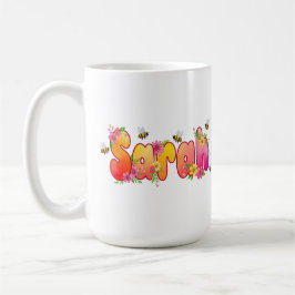 Sarah - Blumen- und Bienen-Design-Tasse Kaffeetasse