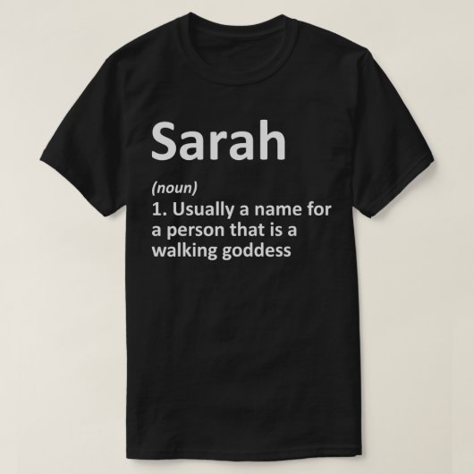 SARAH Definition Personalized Name Funny Birthday  T-Shirt (Design vorne)