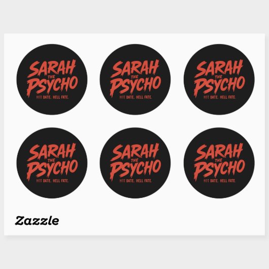 Sarah, der Psycho-Sticker Runder Aufkleber (Blatt)