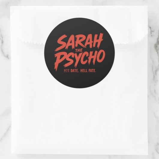 Sarah, der Psycho-Sticker Runder Aufkleber (Tasche)