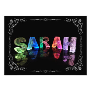 Sarah - die Namenssarah in 3D beleuchtet Fotodruck