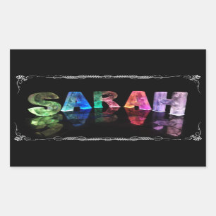Sarah - die Namenssarah in 3D beleuchtet Rechteckiger Aufkleber
