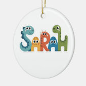 Sarah Dinosaur Name Niedlich Dino Letters Design Keramik Ornament (Links)