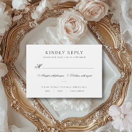 Sarah Elegante Black & White Meal Choice Hochzeit RSVP Karte