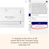 Sarah Elegante Black & White Meal Choice Hochzeit RSVP Karte