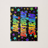 "SARAH" First Name, Fun "HAPPY BIRTHDAY" Puzzle (Vertikal)