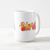 Sarah - Floral and Bee Design Mug Kaffeetasse (VorderseiteRechts)