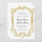 Sarah - Formal Wedding Einladung Antique Gold (Vorne/Hinten)