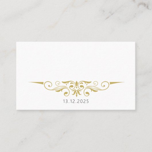 Sarah - Gold Accent Wedding Placecards Platzkarte (Vorderseite)