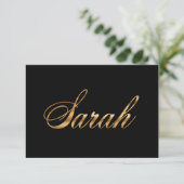 Sarah gold Design Lettering Karte (Stehend Vorderseite)
