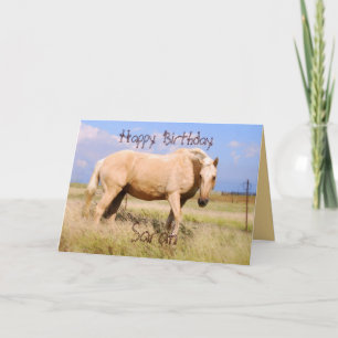 Sarah Happy Birthday Palomino Pferdekarte Karte
