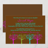 Sarah hofft Custom Pink Bat Mitzvah Einladung (Vorne/Hinten)