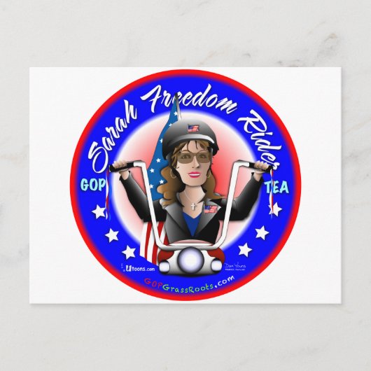 Sarah Liberty Rider Postkarte (Vorderseite)