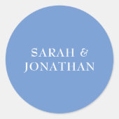 SARAH Modern Blue Minimal Wedding Envelope Sticker (Vorderseite)