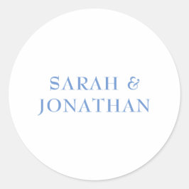 SARAH Modern Blue Minimal Wedding Envelope Sticker