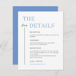 SARAH Modern Blue Minimalistisch Wedding Details C Begleitkarte