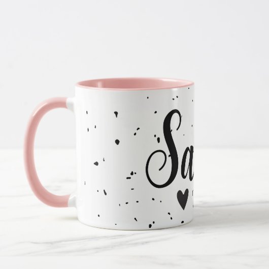 Sarah Name bedeutet Minimal Moderne Script Girl Ge Tasse (Links)