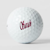Sarah Name in Rot und Pink, Golfball (Vorderseite)
