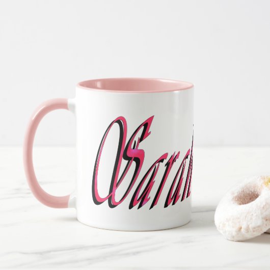 Sarah, Name, Logo, Tasse (Mit Donut)