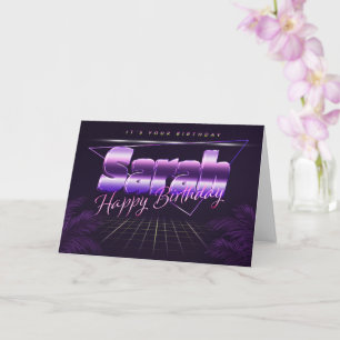 Sarah Name Vorname lila retro Karte Geburtstag