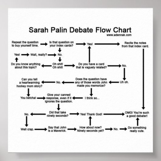 Sarah Palin Debattierflussdiagramm Poster (Vorne)