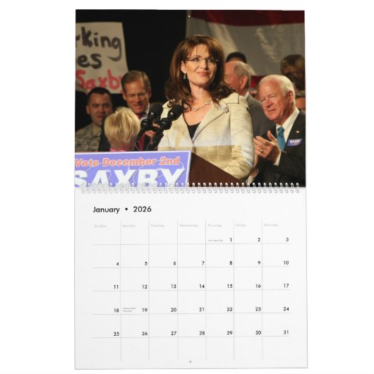 Sarah Palin - ewiger Kalender (Jan 2026)