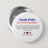 Sarah Palin für Vizepräsidenten Button (Vorne & Hinten)