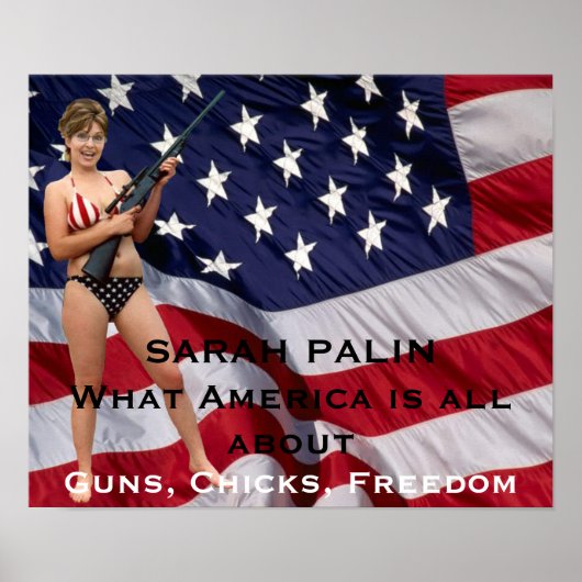 Sarah Palin Guns, Chicks, Freedom Poster (Vorne)