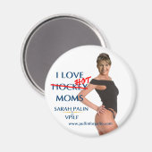 Sarah Palin - I Liebe Hot(ckey) Mamas Magnet (Vorderseite/Rückseite)