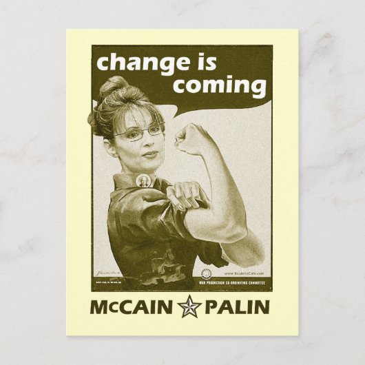 Sarah Palin im antiken Stil Postkarte (Vorderseite)