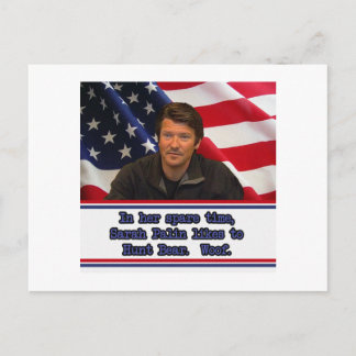 Sarah Palin jagt gerne Bärenkarte Postkarte