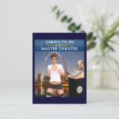 Sarah Palin - Master Debater Postcard Postkarte (Stehend Vorderseite)