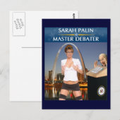 Sarah Palin - Master Debater Postcard Postkarte (Vorne/Hinten)