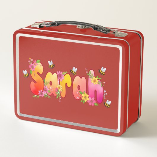 Sarah - Personalized Bee Lunch Box (Rückseite)