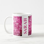 "Sarah" Rosa Spring Hydrangea Blumenschrift Art Kaffeetasse (Links)