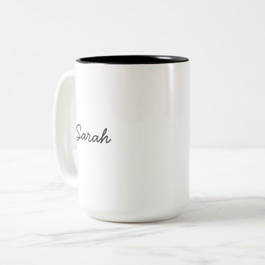 Sarah-Schwarzes 15 Unze Zwei-Ton Tasse (Vorderseite Links)