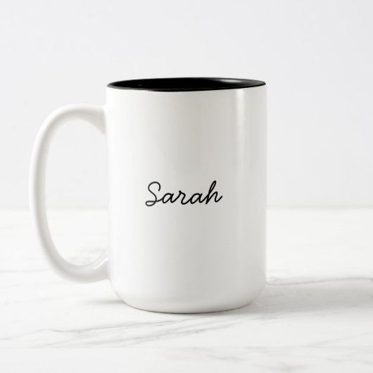 Sarah-Schwarzes 15 Unze Zwei-Ton Tasse (Links)