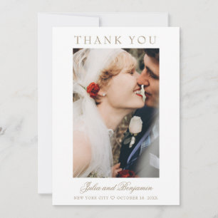Sarah Simple Gold Schrift 2 Foto Hochzeit Dankeskarte