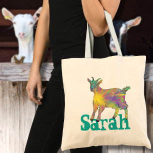 Sarah Sternenexplosion Ziege Bunt Süß Tier Kunst Tragetasche