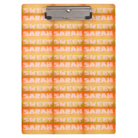 Sarah Sweet Design hellgrüne Sandfarben Klemmbrett (Vorderseite)