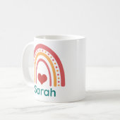 Sarah Vintage Boho Regenbogen Kaffeetasse (Vorderseite Links)